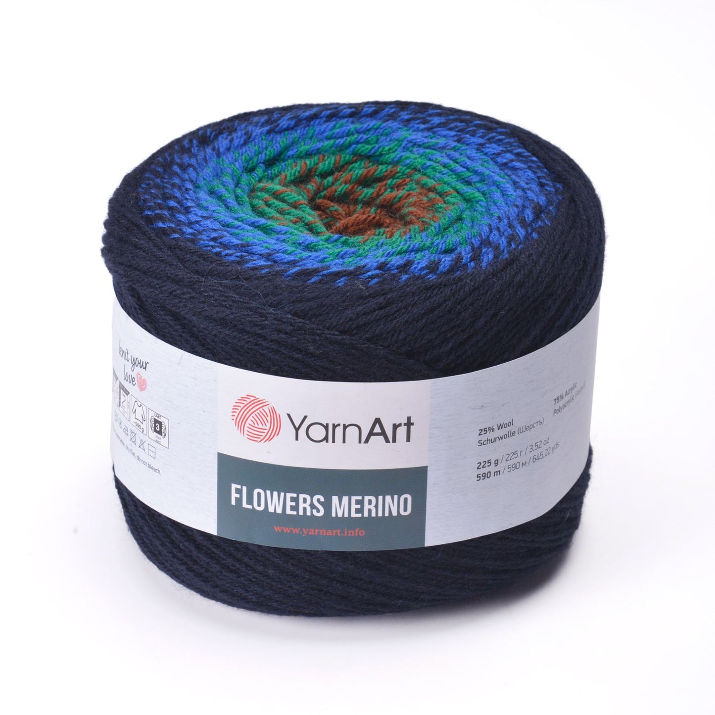 YarnArt Flowers Merino – 225 g Gradient Wool-Blend DK Yarn