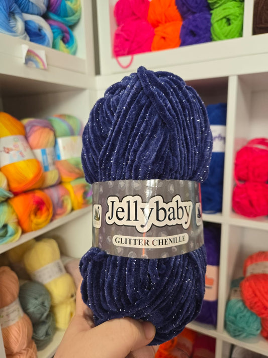 Jellybaby Glitter - 100g Chenille Yarn by Cygnet