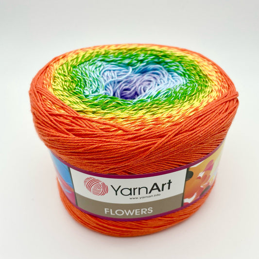 YarnArt Flowers 250g – 1000 m Gradient Cotton Blend Cake Yarn