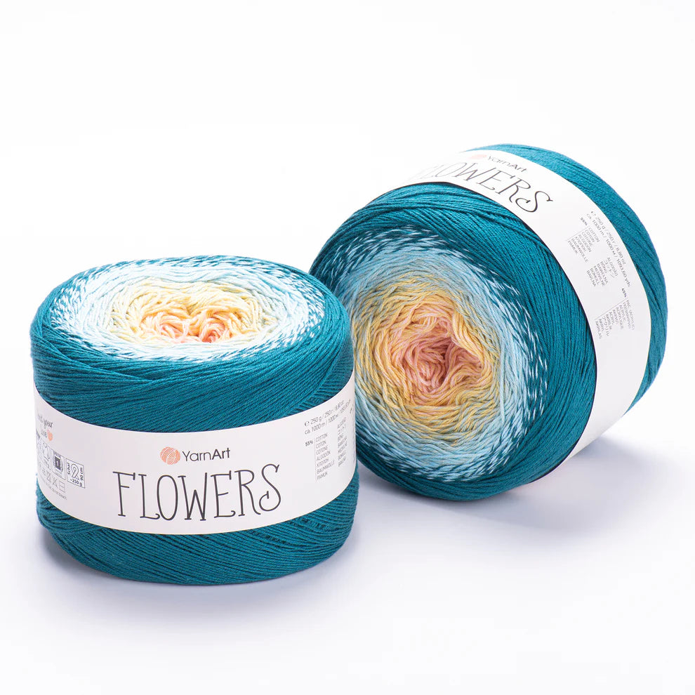 YarnArt Flowers 250g – 1000 m Gradient Cotton Blend Cake Yarn