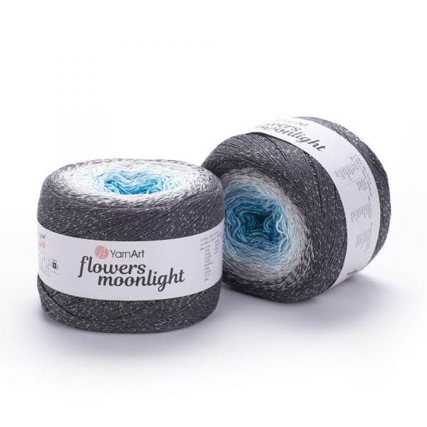 YarnArt Flowers Moonlight 250g – 1000m Gradient Glitter Cotton Blend Cake Yarn (Copy)
