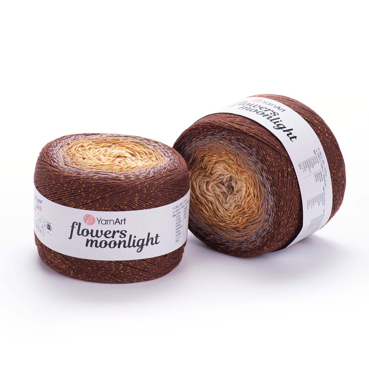 YarnArt Flowers Moonlight 250g – 1000m Gradient Glitter Cotton Blend Cake Yarn (Copy)