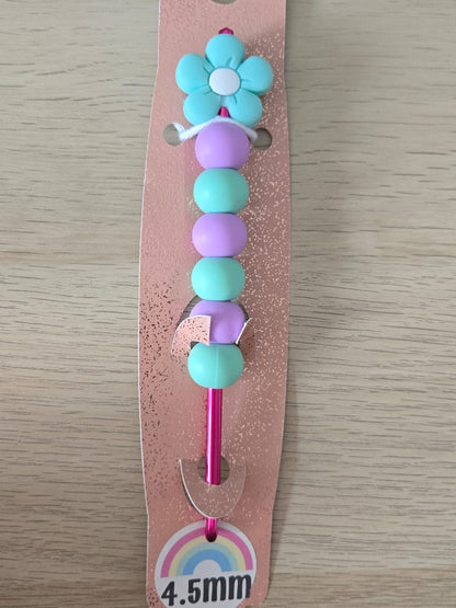 4.5mm - Ready Made silicone comfort grip crochet hooks (various designs)