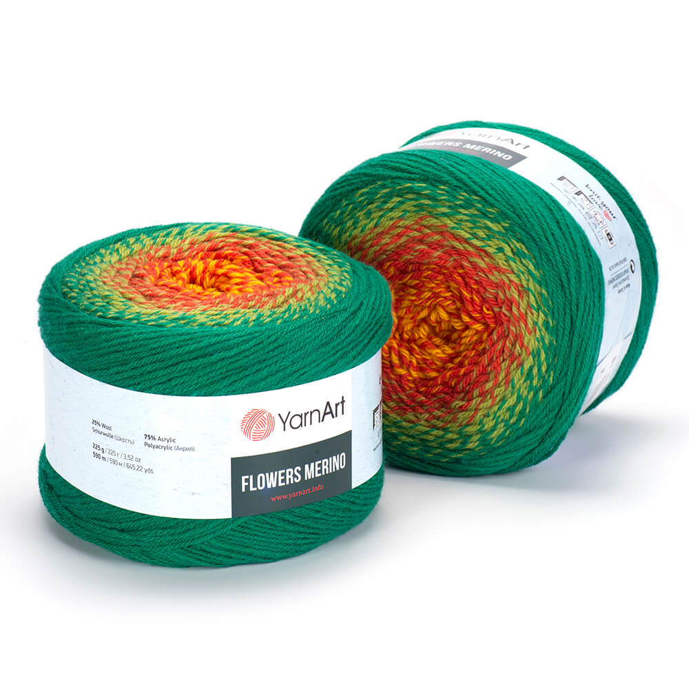 YarnArt Flowers Merino – 225 g Gradient Wool-Blend DK Yarn