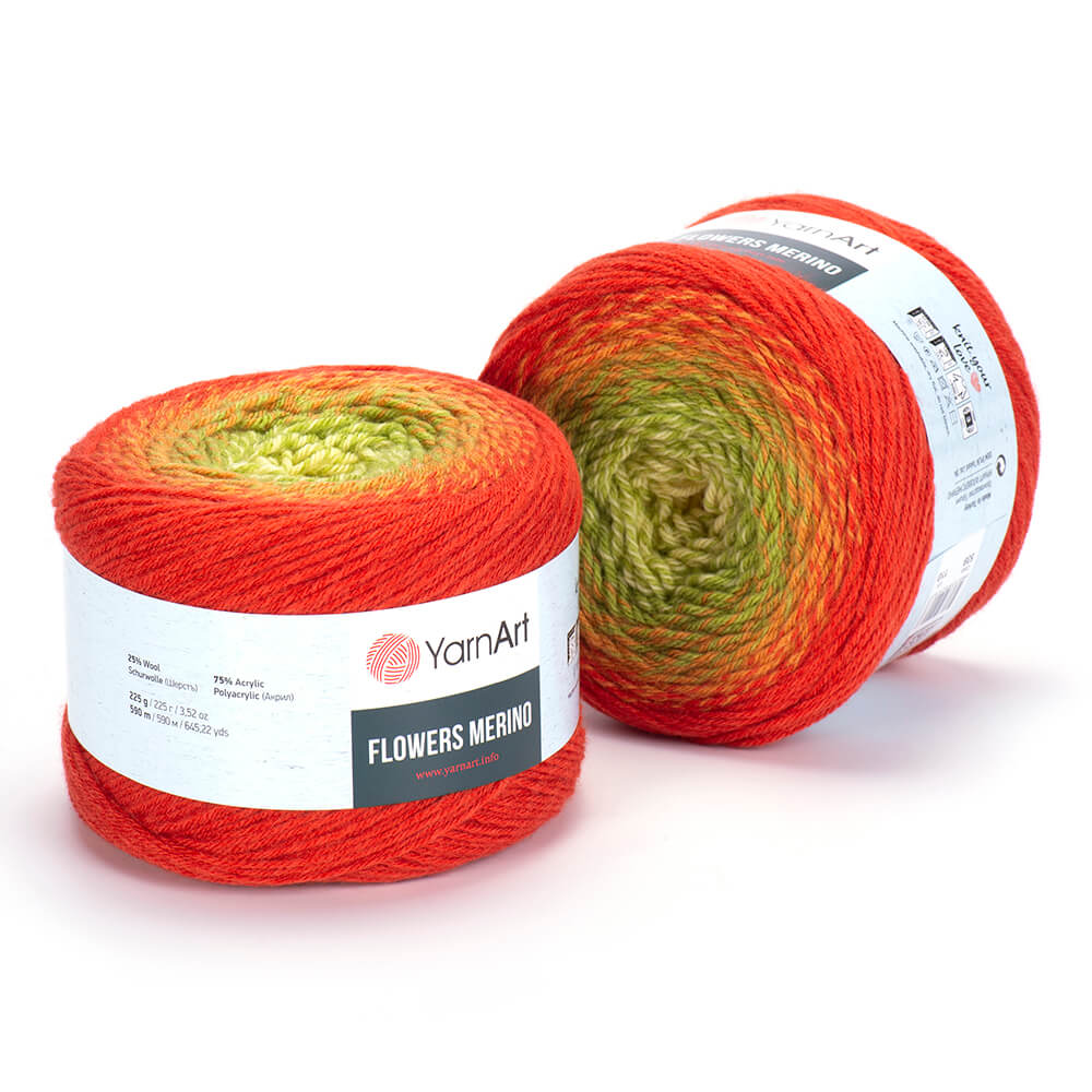YarnArt Flowers Merino – 225 g Gradient Wool-Blend DK Yarn