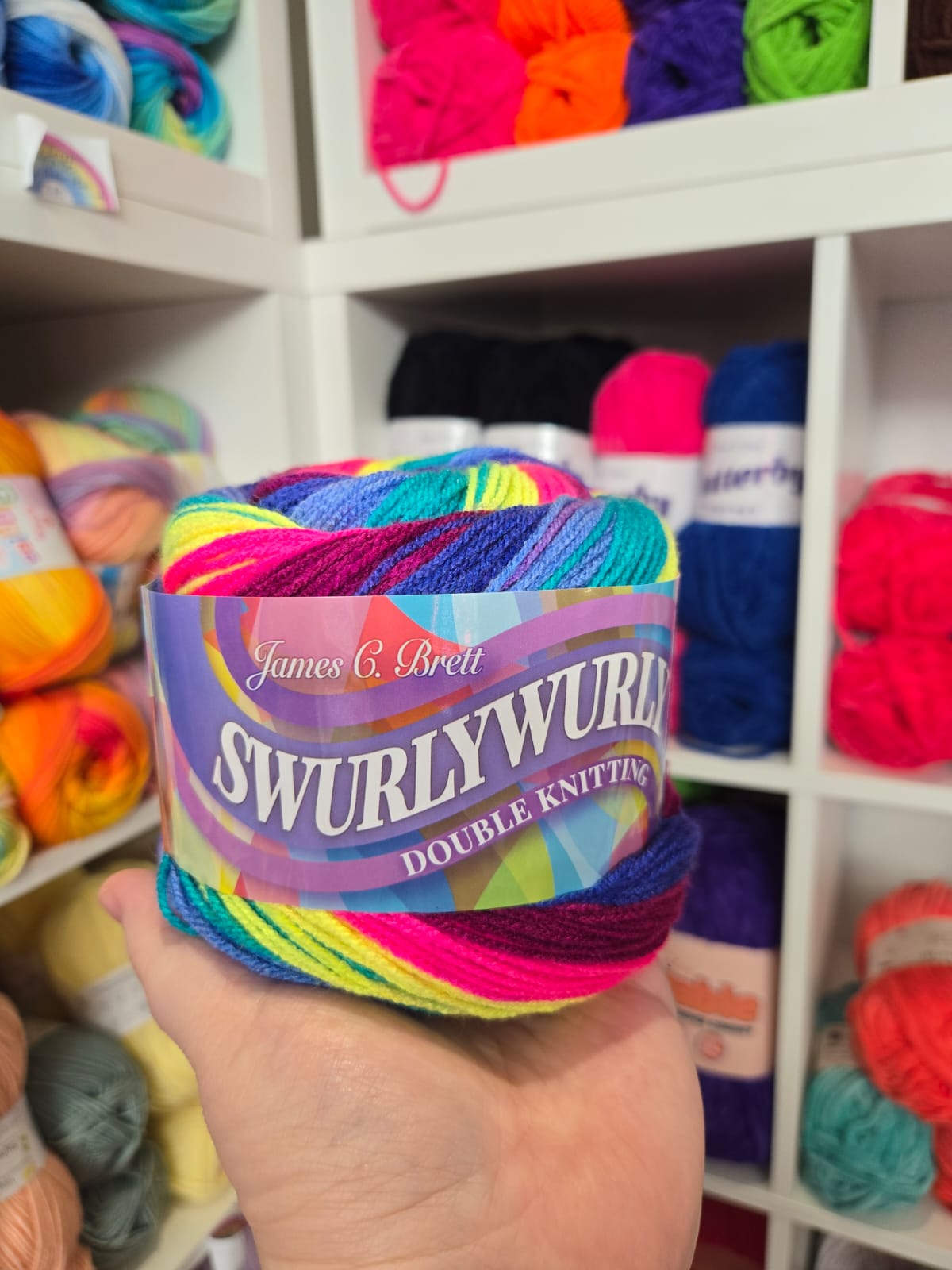 Swurlywurly DK 200g Variegated Yarn Cake by James C Brett