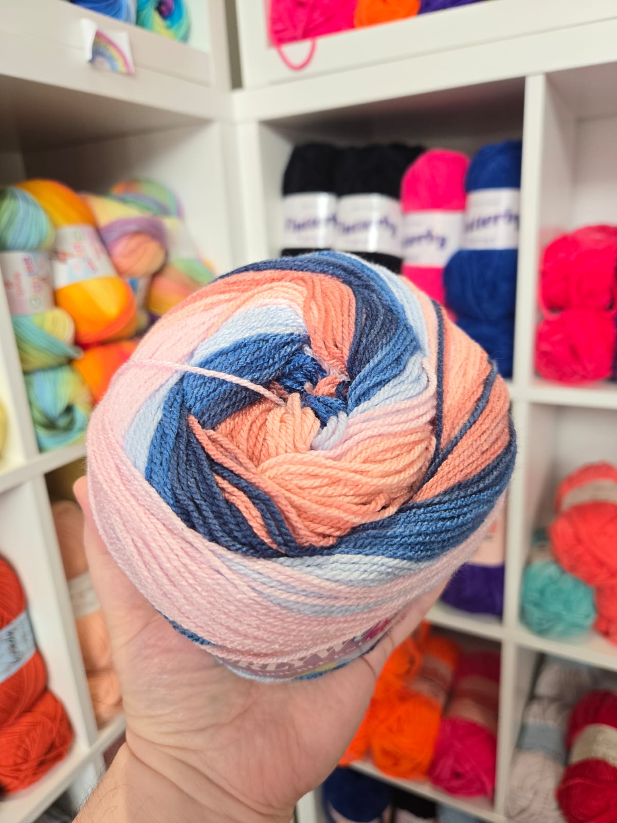 Swurlywurly DK 200g Variegated Yarn Cake by James C Brett