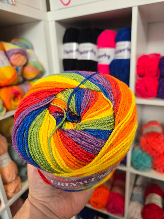 Swurlywurly DK 200g Variegated Yarn Cake by James C Brett