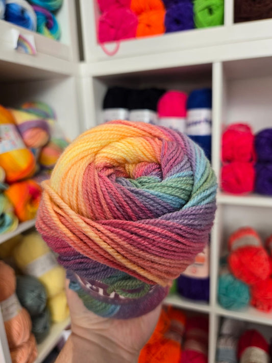 Aurora DK 100g Variegated wool blend yarn by James C Brett