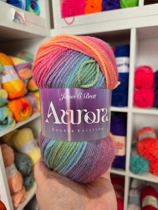 Aurora DK 100g Variegated wool blend yarn by James C Brett