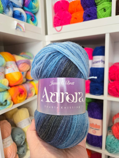 Aurora DK 100g Variegated wool blend yarn by James C Brett