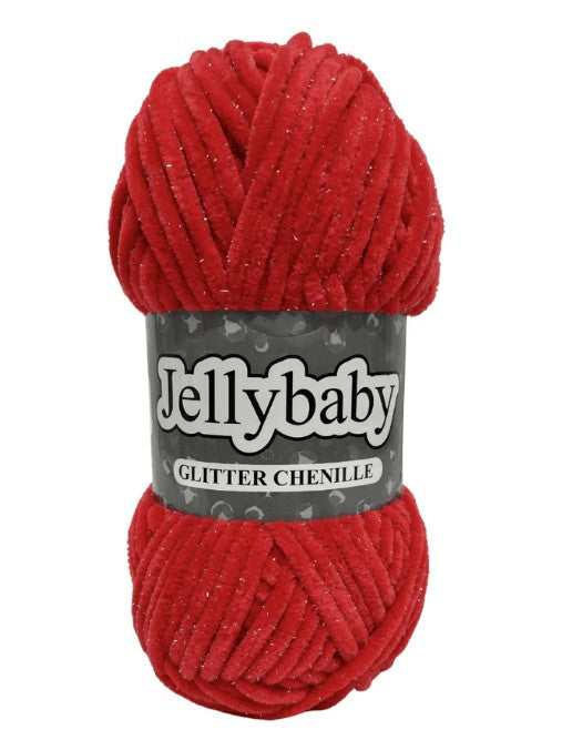 Jellybaby Glitter - 100g Chenille Yarn by Cygnet