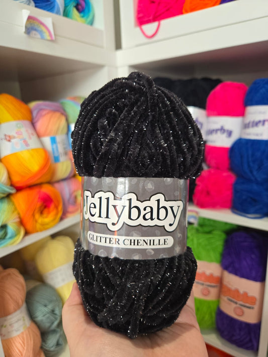 Jellybaby Glitter - 100g Chenille Yarn by Cygnet