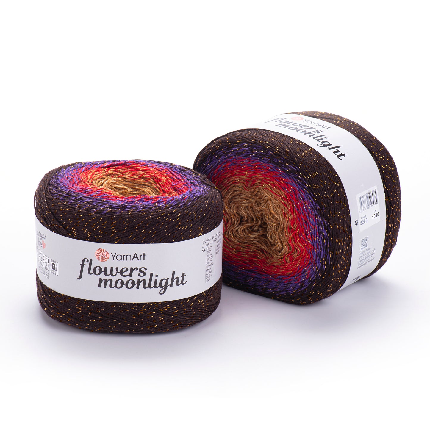 YarnArt Flowers Moonlight 250g – 1000m Gradient Glitter Cotton Blend Cake Yarn (Copy)