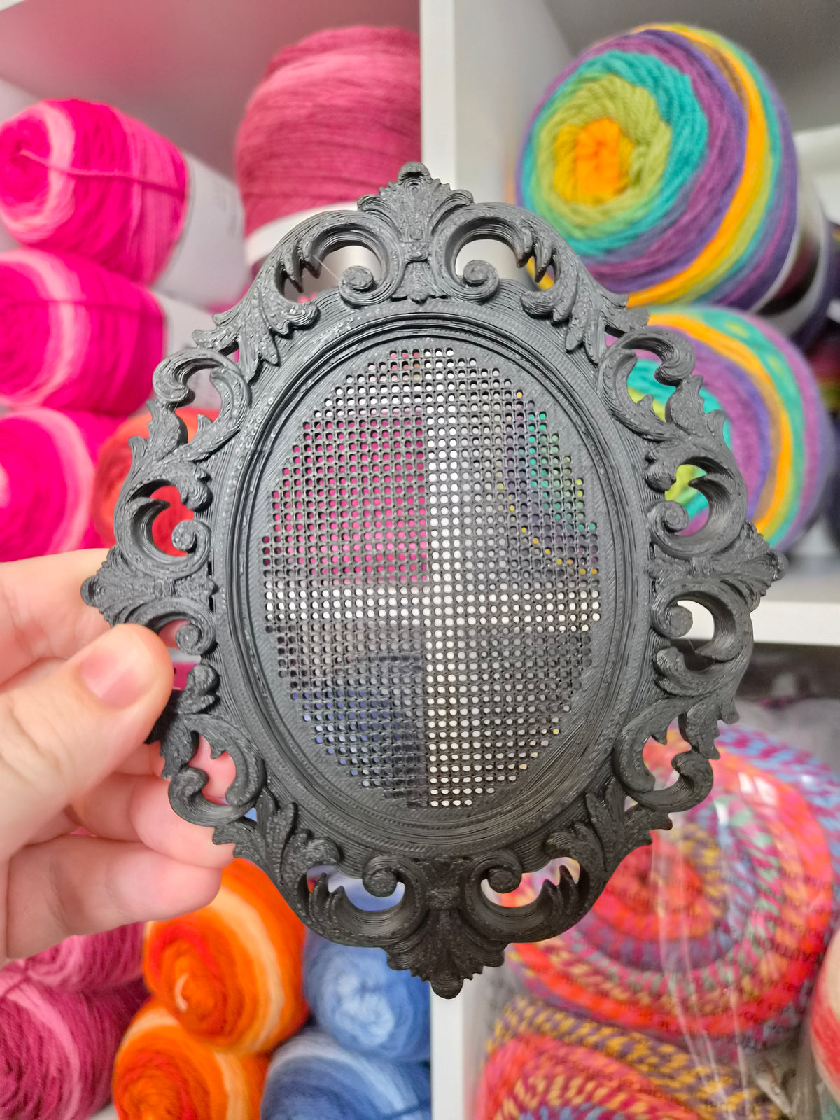 Ornate 3D Printed Cross Stitch Frame – 29 × 40 Stitch Plastic Aida