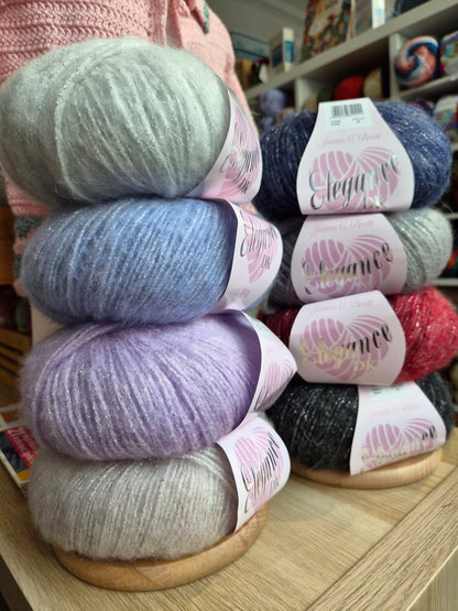 James C. Brett Elegance DK – 50g Sparkly Mohair Blend Yarn