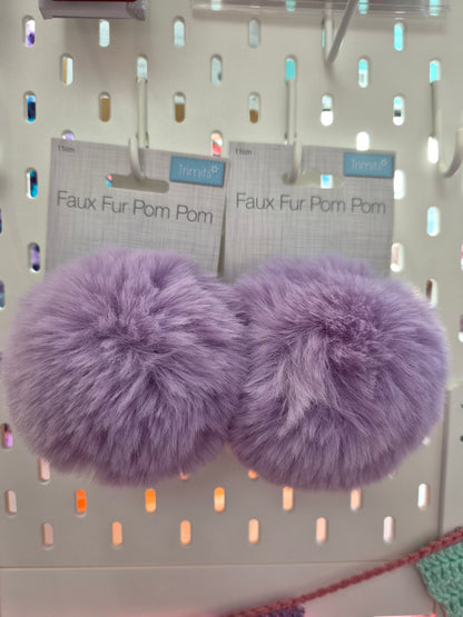 Trimits 11cm Faux Fur Pom Poms – Large Pom Poms for Hats, Scarves & Crafts