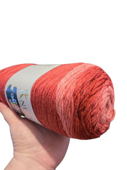 Knitco Ombre with Glitter 200g Colour Changing Acrylic Yarn