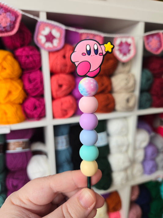 Pink Starman Beaded Crochet Hook