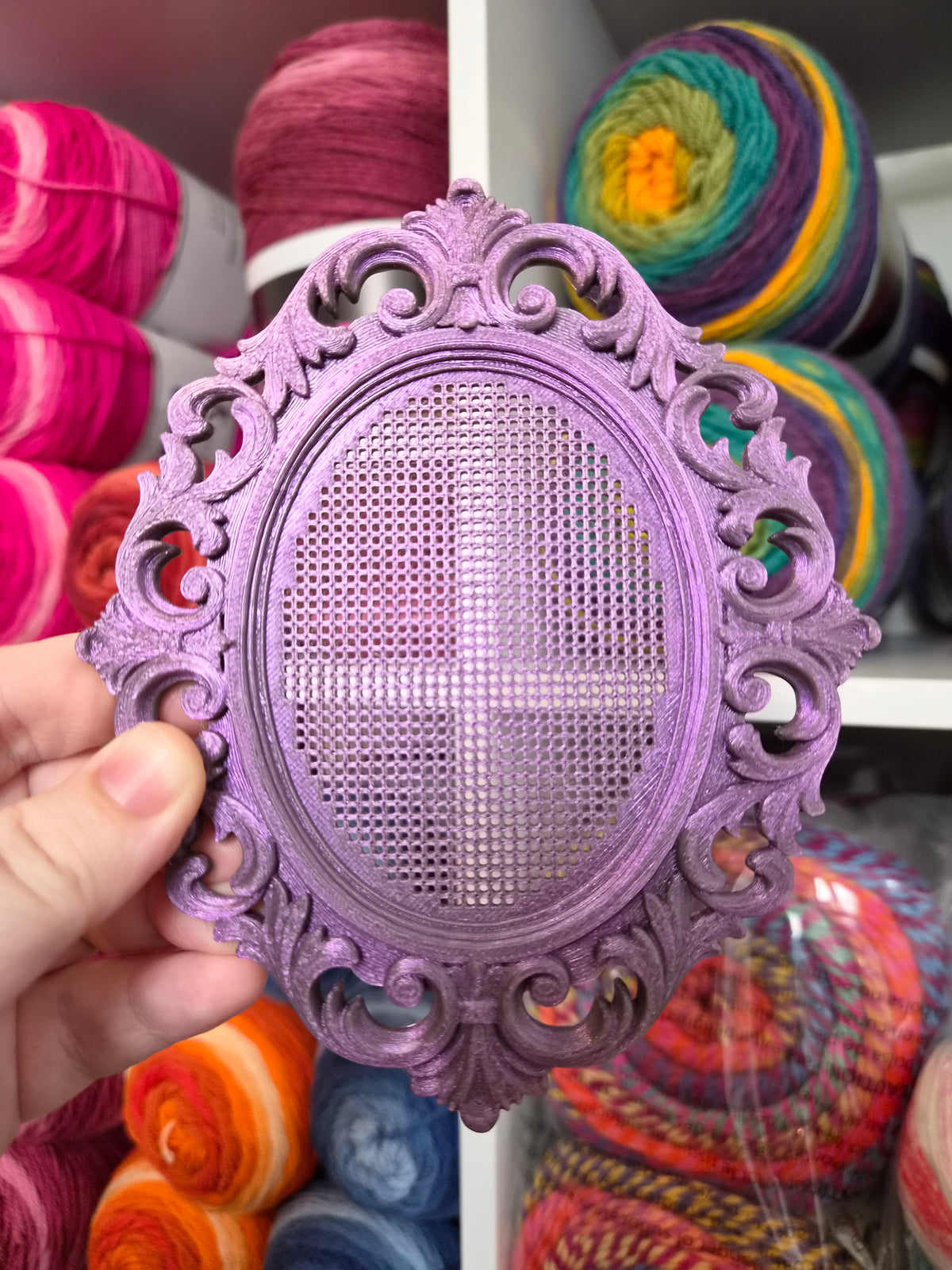 Ornate 3D Printed Cross Stitch Frame – 29 × 40 Stitch Plastic Aida