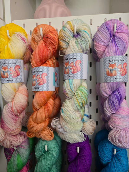 Fox & Squirrel Hand-Dyed Superwash Merino Sock Yarn 100g