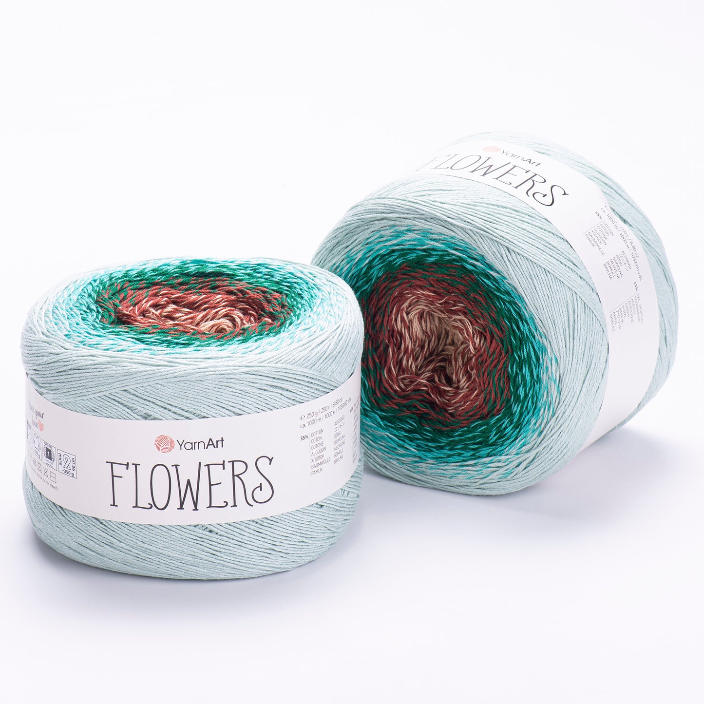 YarnArt Flowers 250g – 1000 m Gradient Cotton Blend Cake Yarn