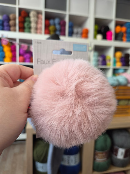 Trimits 11cm Faux Fur Pom Poms – Large Pom Poms for Hats, Scarves & Crafts